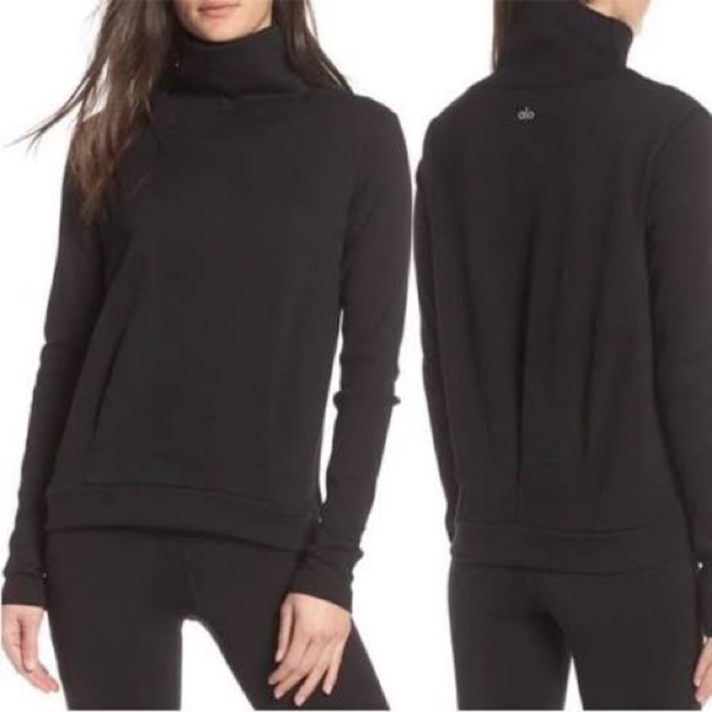 ALO Yoga Clarity Turtleneck Sweatshirt Black Size XS